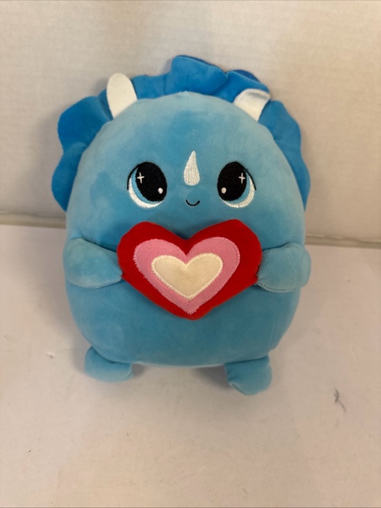 Other - Plush Blue Dinosaur Holding Heart Soft Pet Toy